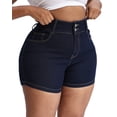 thumbnail image 4 of Gocolloa Plus Size Jean Shorts for Curvy Women Stretchy 3.5" Inseam Comfort High Waisted Denim Shorts Primary Blue 18W, 4 of 5