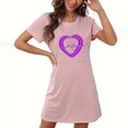 thumbnail image 4 of COM1950s Shorts pour Femmes, Chemises de la Saint-Valentin pour Femmes, Grande Taille de la Saint-Valentin Robe de Nuit Courte Imprimée Col Rond Manches Courtes, Chemises à Manches Courtes pour Femmes, Robe de la Saint-Valentin, 4 of 6
