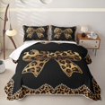 thumbnail image 2 of Erosebridal Leopard Print Bowknot Twin Quilt Set,Girls Cute Bows Twin Coverlet Set For Kids,2-Piece, 2 of 7