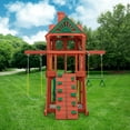 thumbnail image 5 of Gorilla Playsets 01-1103 Five Star II Space Saver Wooden Play tower with Slide, Swings, and Wood Roof, 5 of 9