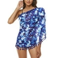 thumbnail image 2 of Zando Beach Cover Up Women Bikini Cover Ups Skirts with Tassels Swim Coverup for Women Swimsuit Wrap Blue Tie-Dye, 2 of 4
