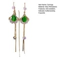 thumbnail image 7 of Hyasfey 1 Pair Tassel Earrings Tassel Leaf Shape Rhinestone Inlay Shining Straight Hanging Decoration Hypoallergenic Pendants Geometric Piercing Drop Earrings Jewelry Accessories, 7 of 7