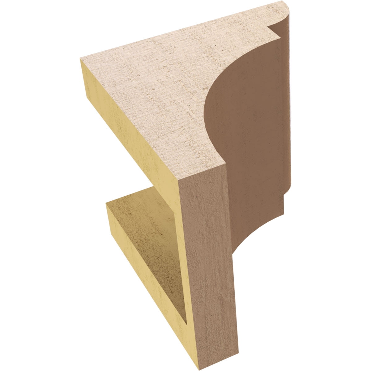 5"W x 5"D x 5"H Wide Yorktown Rough Cedar Woodgrain TimberThane Corbel, Primed Tan