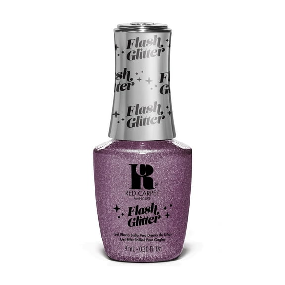 Red Carpet Manicure Fortify & Protect Pink Glitter Gel Polish for Strong, Healthy Nails - Infused with Vitamin A & Biotin - (Give Me Glitz) Led Nail Gel Color, 0.3 Fl Oz