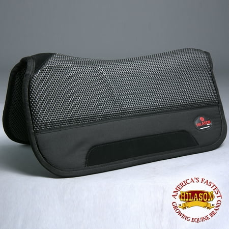 - 32X32 HILASON BLACK PRO SERIES CONTOURED ANTI SLIP HORSE SADDLE PAD MADE IN USA