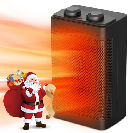 

HomChum Small Space Heater Electric Portable Heater Fan for Home and Office Fan Heaters with Adjustable Thermostat 750W/1500W