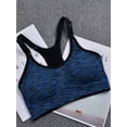 thumbnail image 6 of Gustave 3-Pack Women's Seamless Active Keyhole Mesh Racerback Sports Bra High Impact Padded Bras Workout Fitness Running Yoga Crop Tops "Blue, L", 6 of 8