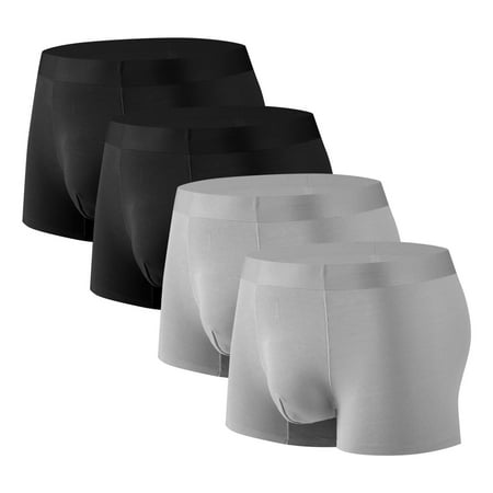 Reduced Price Men s 4PC Silk Traceless Quick-Dry Loose Breathable Elastic Exercise Underwear Comfortable Flat Angle Briefs Xmas Tree Skirts|20%Modal 40% Cotton 40% Polyester Silver