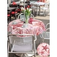 thumbnail image 5 of Outdoor Tablecloth with Umbrella Hole for Patio/Picnic/Party/Camping, Summer Ocean Coral Waterproof Table Cloth Round Cover Washable, Romantic Coastal Starfish Plants Red Pink (Dia 54"), 5 of 9