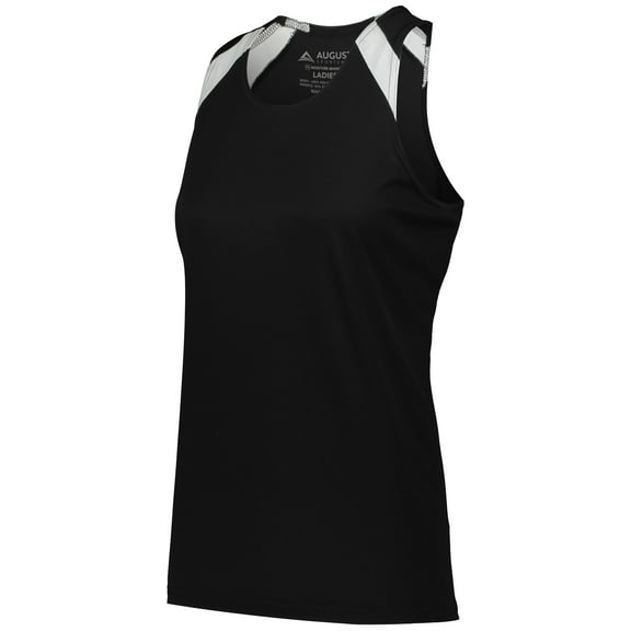 Augusta XL Ladies Overspeed Track Jersey Black/White 348