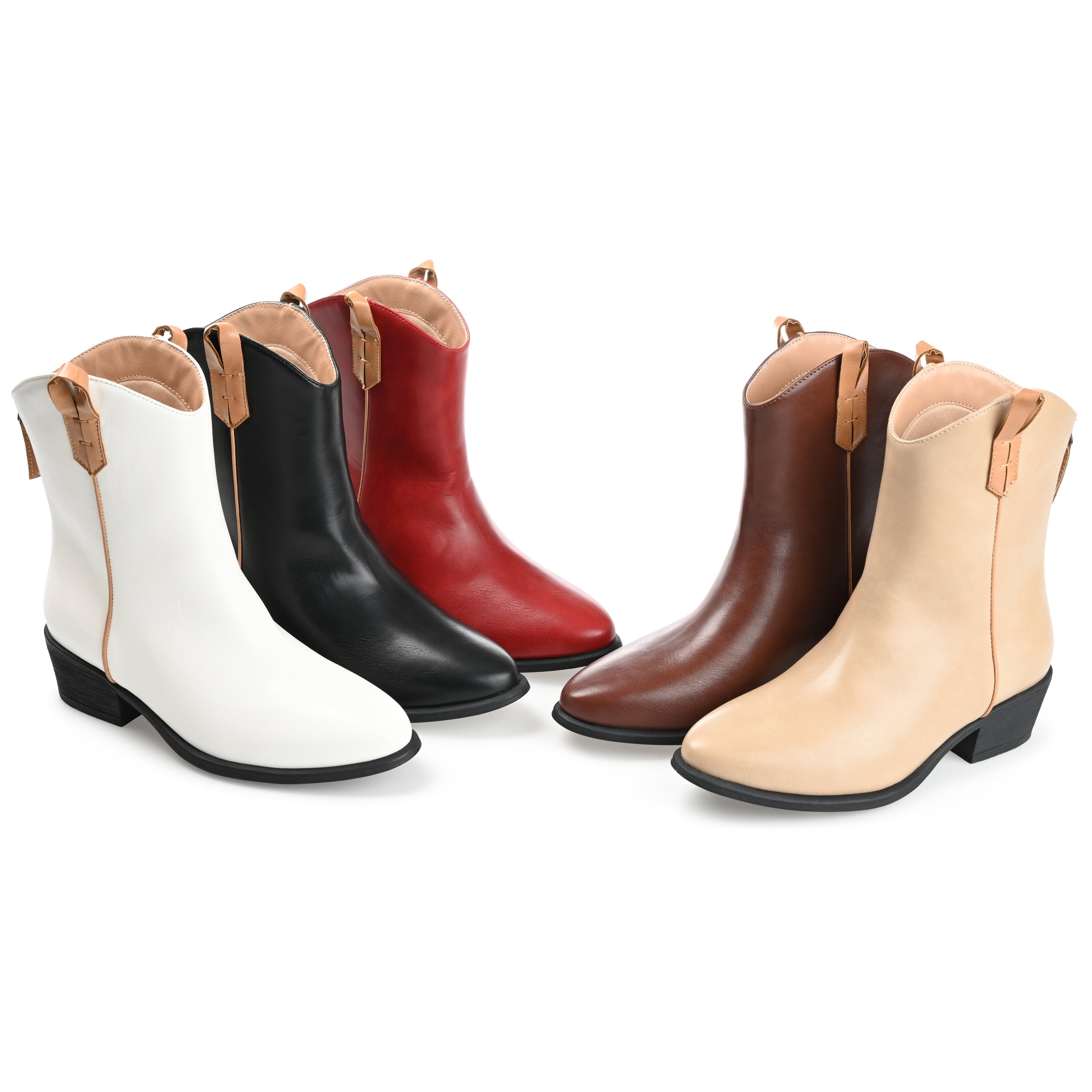 Journee Collection Womens Novva Tru Comfort Foam Back Heel Zip Stacked Heel Booties