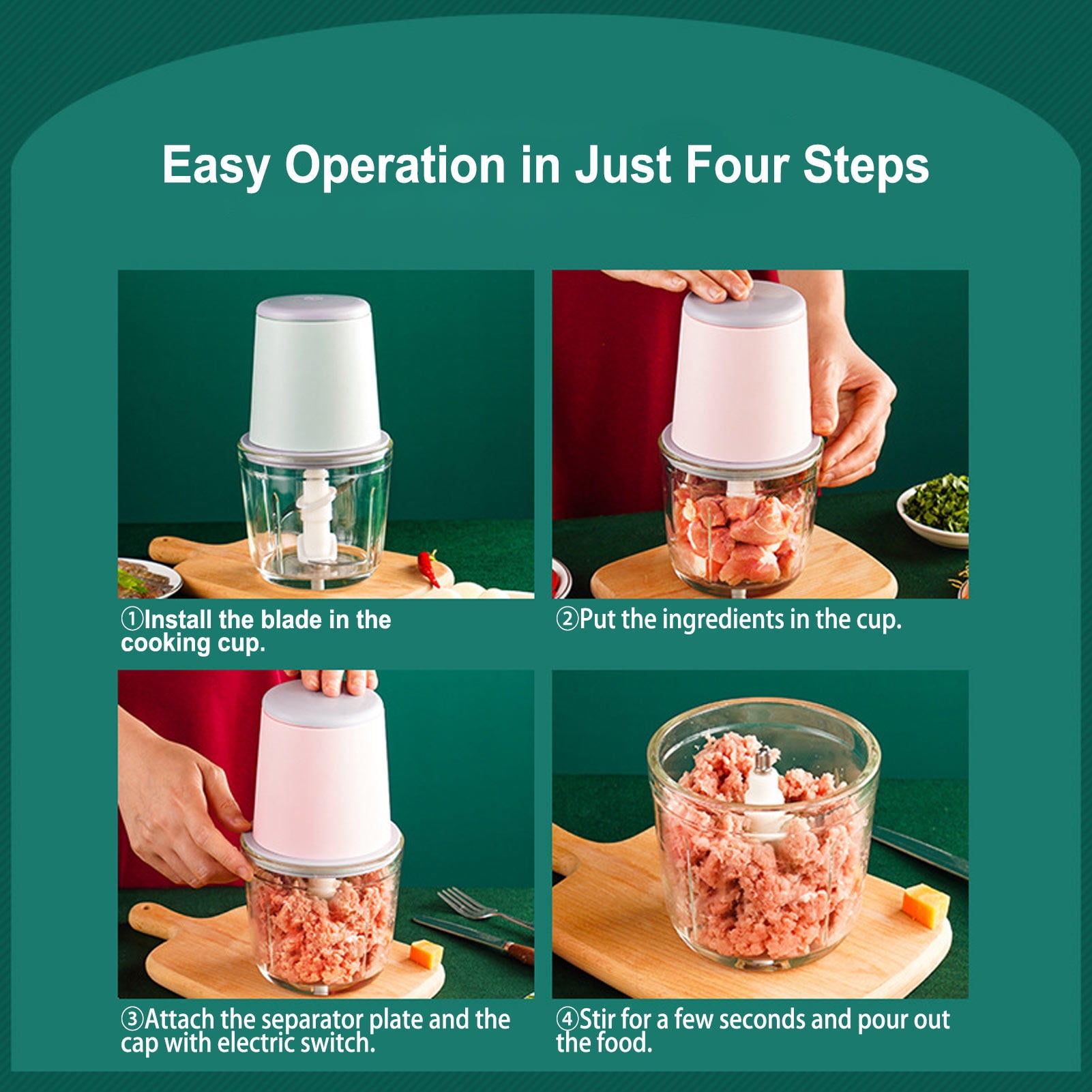 BOKYAN 600 ml Mini Food Processor – Wireless, Powerful, Easy‑Clean Meat Grinder & Baby Food Maker, Compact & Portable