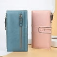 thumbnail image 5 of Cartera con hebilla larga para mujer, multifunción, moderna, para teléfono móvil, monedero con cremallera, 5 of 5