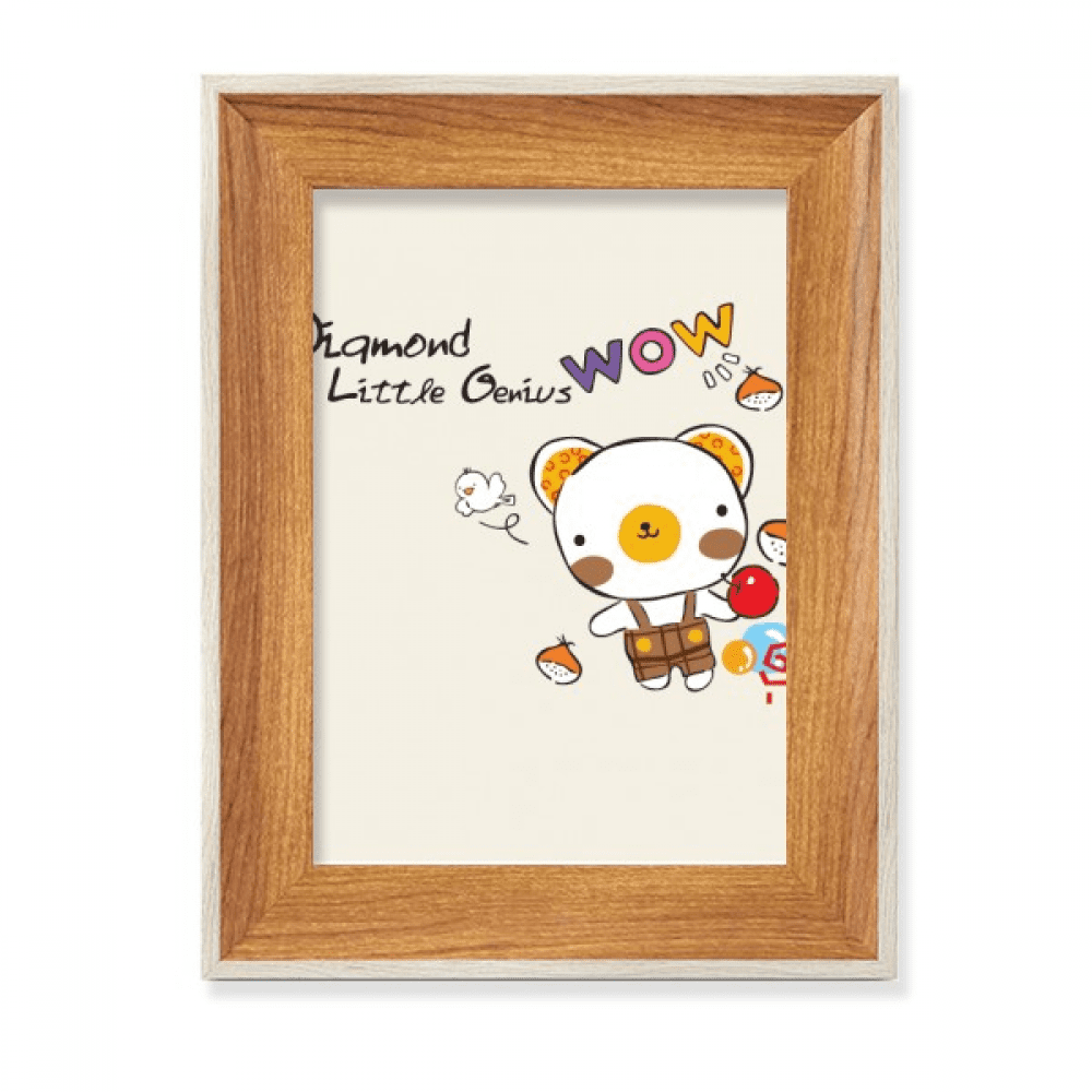 Cartoon Bear Animal Fruit Desktop Wooden Photo Frame Display Picture Art Painting Multiple Sets