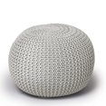 thumbnail image 2 of Urban Shop Pouf Rond en Tricot - Coton Tissé à la Main, Ivoire, 2 of 2