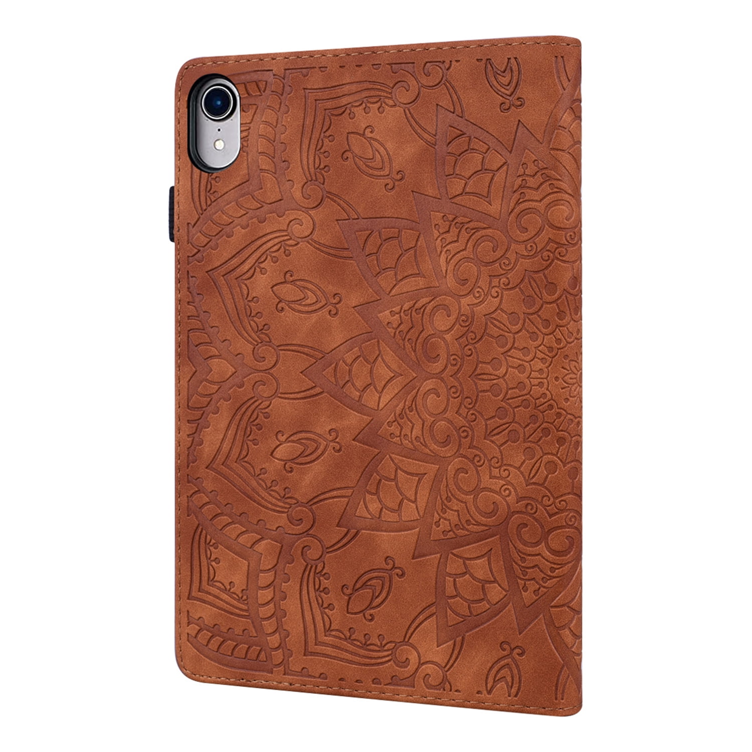 Tarise for Apple iPad 10th Generation Case with Pencil Holder, 2022 iPad 10.9 Inch Case, Embossed PU Leather Shockproof Folio Stand Shell Slim Cover Case for iPad A2757 A2777, Brown