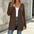 thumbnail image 3 of Lmnyox Women's Long Sleeve Cardigan Plain Open Front Cardigan Sweaters Casual Knit Cardigan with Pockets, 3 of 8