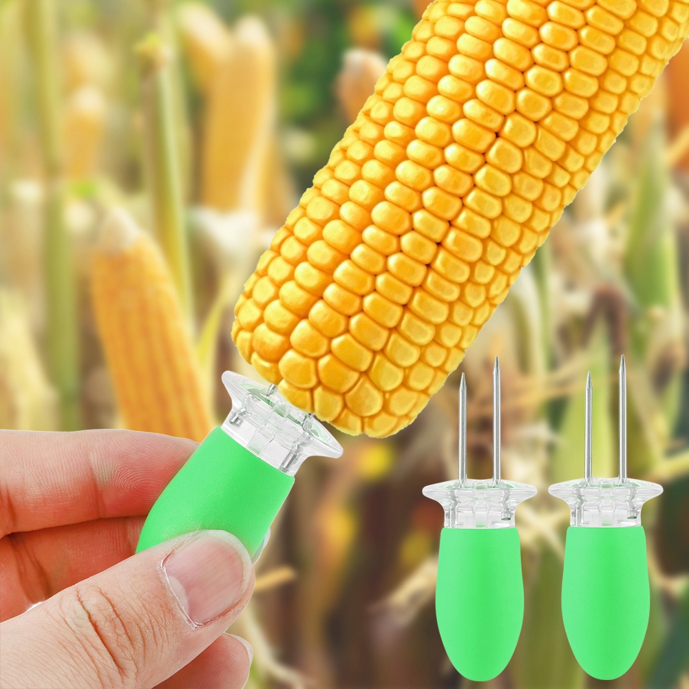 10pcs Corn Cob Holders Stainless Steel On The Skewers Fruit Food Forks