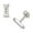 Colorname Initial: White / 7x3mm Initial I, variant on 14k White Gold Cubic Zirconia Small Initial D Earrings - Measures 7x6mm