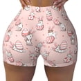 thumbnail image 2 of Haiem Easter Rabbit No Front Seam Biker Shorts for Women Yoga Workout Gym Bike Shorts with Tummy Control Moisture-Wicking-X-Large, 2 of 9
