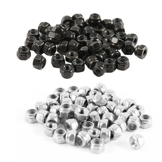 100 Pcs Nuts:50 Pcs M2 Zinc Plated Nylock Nylon Insert Hex Lock Nuts & 50 Pcs Hardware Hex Locknut M2 A2-70