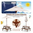 thumbnail image 4 of HOMGX Kids Outdoor Table with Umbrella, Wooden Toddler Picnic Table & Set, Children’s Backyard Furniture, Patio Picnic Table for Kids 2-5, Boys & Girls, 4 of 5