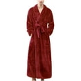 thumbnail image 4 of JGTDBPO Robes Classic Unisex Premium Cotton Warm Night Gown Bathrobe Luxury Soft Thick And Fleece Plush Long Terry Cloth Household Sashes Pokets Loungewear Bathrobe Long Pajamas, 4 of 5