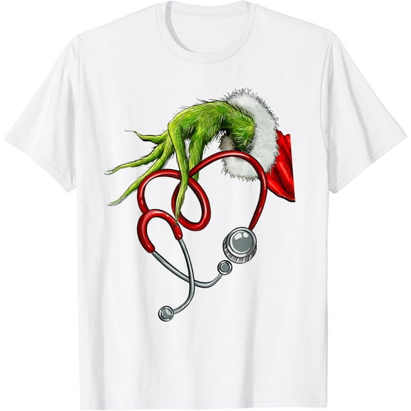 Nurse Funny Merry Christmas Stethoscope Nursing Xmas Pajamas T-Shirt