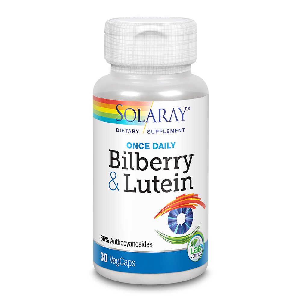 Solaray Bilberry & Lutein, Once Daily Supplement Eye Health Support