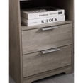 thumbnail image 2 of Jopath 2 Drawer Small Nightstand with Charging Station,Wooden End Table with Drawer and Opening Shelf,Side Table for Bedroom Living Room Dorm Office,Gray, 2 of 8