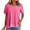 Hot Pink, variant on Women Tops Sawvnm Women's Summer Casual Splicing Fake Two-piece T-shirt Short Sleeved Round Neck Top/shirt under $5.00 Hot Pink L