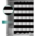 thumbnail image 5 of Black and White Stripe Shower Curtain Nautical Stripe Shower Curtains Bathroom Accessories Waterproof Fabric Bath Decor Shower Curtain Set Black and White Extra Long 72"x84", 5 of 6
