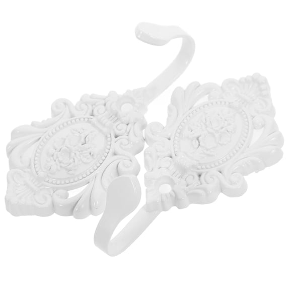 FUEENIRVA Ornate Curtain Holdbacks Zinc Alloy White 2Pcs