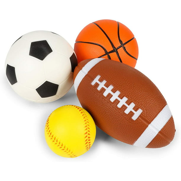 4 Pack Mini Sport Balls 2 85 7 2 Basketball Baseball Soccer And Football Playground Toys With Drawstring For Kids Activity Walmart Com Walmart Com