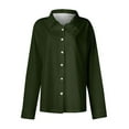 thumbnail image 5 of ABATAB Long Sleeve Shirts for Women Button down Dressy T-Shirts with Pockets Casual Lapel V-Neck Office Work Classic Top Blouses(XX-Large,Army Green), 5 of 5