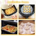 thumbnail image 4 of Air Fryer Parchment Paper Liners: 50PCS 21.5cm Square Perforated parchment paper for Air Fryer, Bamboo Steamer Liner for Air Fryers Baking Cooking Oven, 4 of 8