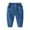 Blue, variant on ZHUASHUM Pants For Baby Boys Girls Soft Micro Elastic Feet Solid Color Denim Pants For And Girls With Cotton Fall Kids Jeans For Kids Pants Black,Size:18-24 Months