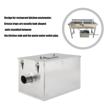 Practical 8LB Commercial 5GPM Gallons Per Minute Grease Trap Stainless Steel Interceptor For Restaurant Kitchen Wastewater