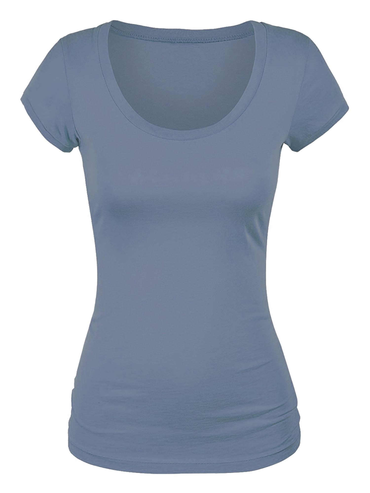 Essential Basic Scoop Neck Short Sleeve Tee for Women Tshirt Junior
