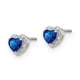 1.17 Carat (ctw) Boucles d'Oreilles Coeur Saphir Bleu en Argent Sterling avec Diamants – image 2 sur 4