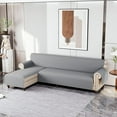 thumbnail image 5 of JIAN YA NA L-Shape Sofa Slipcover Sectional 3 Seater Chaise Cover Pet Dogs Couch Protector  (Light Gray,X-Large), 5 of 8