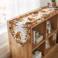 thumbnail image 4 of Fall Orange Pumpkins Table Runner Linen Burlap Table Runner 72 Inches Long Thanksgiving Autumn Gnomes Floral Leaf Dresser Scarves for Kitchen Island Coffee Dining Room Party Holiday Decor 13"x72", 4 of 8