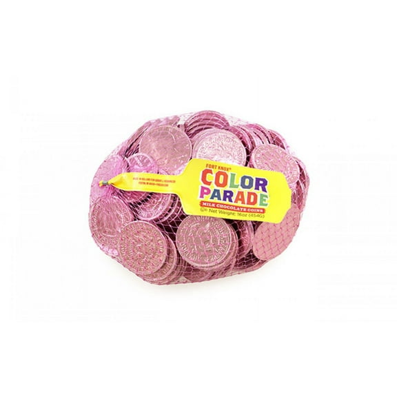 Fort Knox Milk Chocolate 1.5-inch Coins - Pink Foil, 1 LB