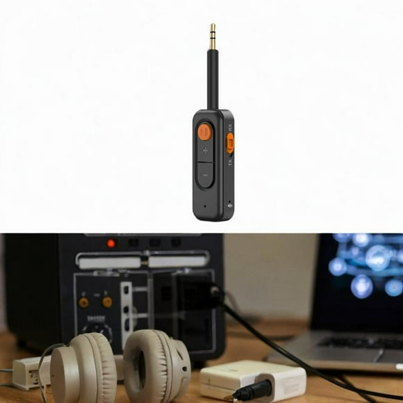 Receptor y transmisor Bt Hugo Adaptador auxiliar de 3,5mm micrófono incorporado Adaptador de Audio portátil