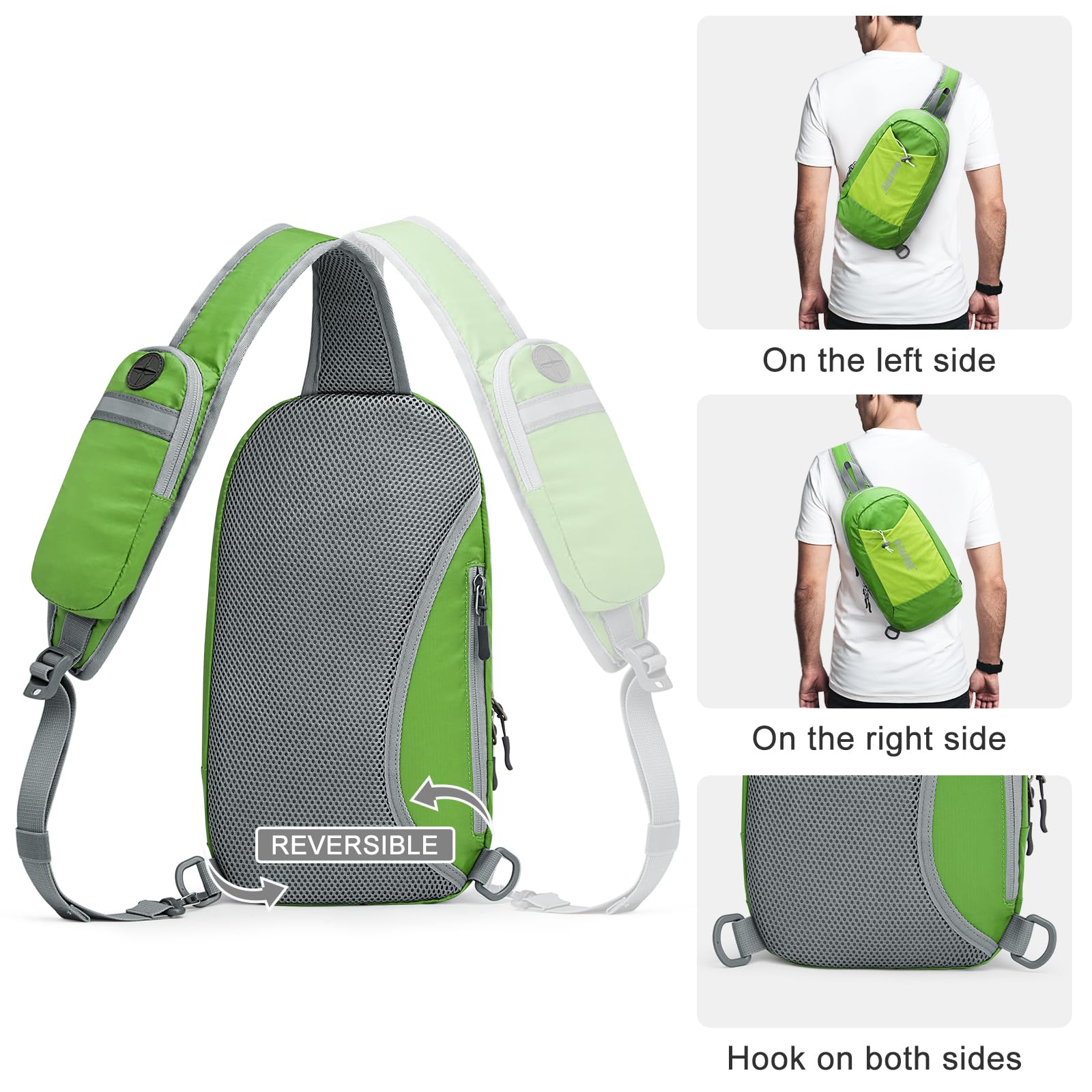 G4Free Sling Bag RFID Blocking Crossbody Backpack with Front Pocket Hiking Daypack Chest Bag for Women Men