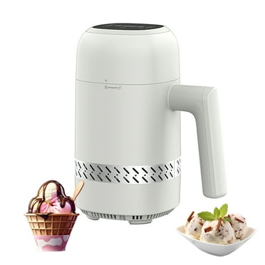 300ML Ice Cream Maker, No Pre-Cooling Required For 6 One-Touch Programs, Fully Automatic  Fruit Ice Cream Machine,  90 Mins Fast Serving, Gelato, Frozen Yogurt,White