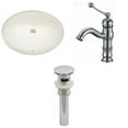 thumbnail image 1 of 19.5-in. W CUPC Oval Bathroom Undermount Sink Set In Biscuit - Chrome Hardware - Overflow Drain Incl. AI-13157, 1 of 8