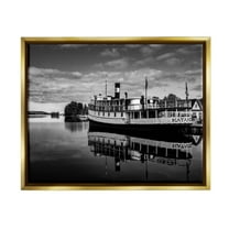 Stupell Industries Ferry Port Photography Transportation Photography Gold Floater Framed Canvas Art Print Wall Art, 31 x 25