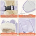 thumbnail image 5 of 1Pcs  Kids Trapper Hat for Girls Boy Windproof Kids Warm Hat Fur-Lined Earflap Hat with Mask for Cold Snow Weather【 Light Purple 】, 5 of 6