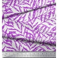 thumbnail image 2 of Soimoi Purple Japan Crepe Satin Fabric Artistic Leaves Decor Fabric Printed Yard 42 Inch Wide, 2 of 3